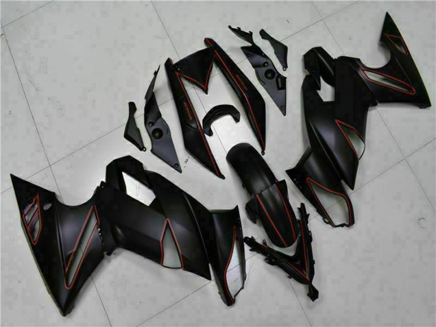 2009-2011 Kawasaki EX650 Motorcycle Fairings - Matte Black Red Stripe Canada Suppliers