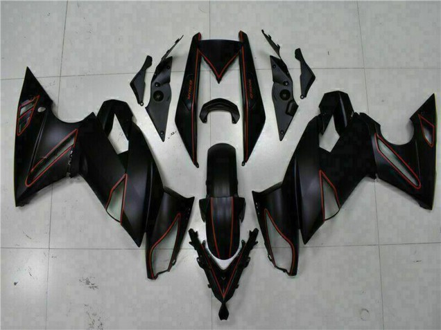 2009-2011 Kawasaki EX650 Motorcycle Fairings - Matte Black Red Stripe Canada Suppliers