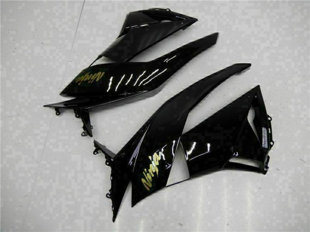 2009-2012 Kawasaki ZX6R Motorcycle Fairings - Glossy Black Gold Ninja Canada Suppliers