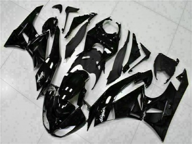 2009-2012 Kawasaki ZX6R Motorcycle Fairings - Glossy Black White Ninja Canada Suppliers