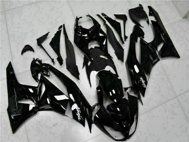 2009-2012 Kawasaki ZX6R Motorcycle Fairings - Glossy Black White Ninja Canada Suppliers