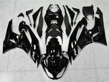 2009-2012 Kawasaki ZX6R Motorcycle Fairings - Glossy Black White Ninja Canada Suppliers
