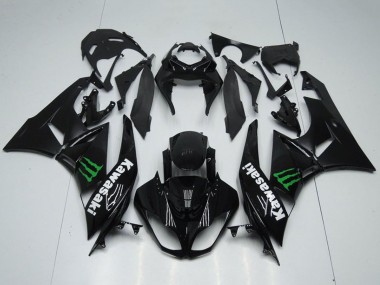2009-2012 Kawasaki ZX6R Motorcycle Fairings - Glossy Black Green Monster Canada Suppliers