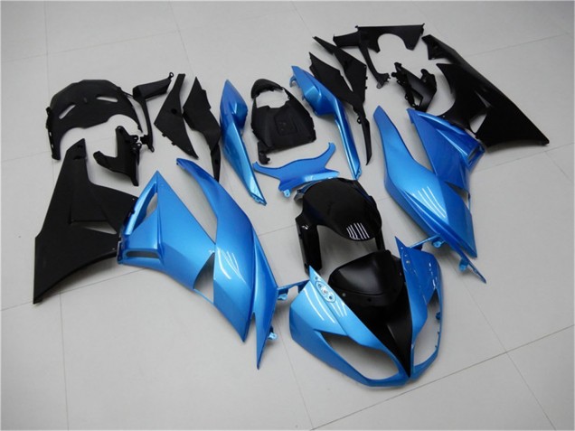 2009-2012 Kawasaki ZX6R Motorcycle Fairings - Light Blue Glossy Black Canada Suppliers