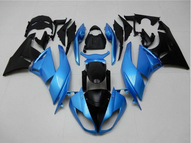 2009-2012 Kawasaki ZX6R Motorcycle Fairings - Light Blue Glossy Black Canada Suppliers