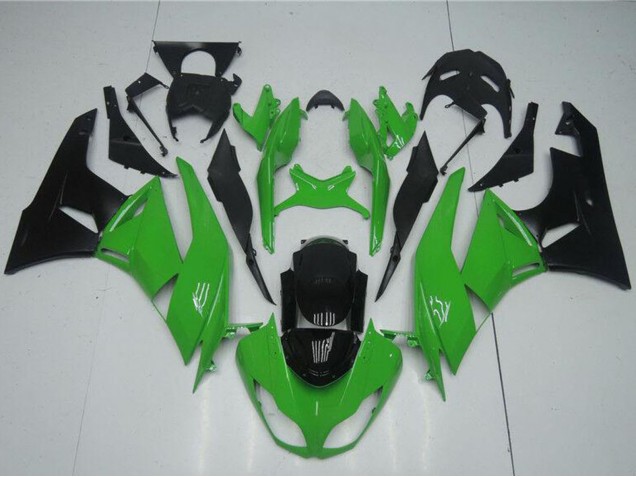 2009-2012 Kawasaki ZX6R Motorcycle Fairing Kits - Green Glossy Black Canada Suppliers