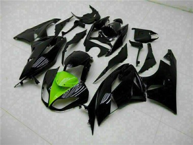 2009-2012 Kawasaki ZX6R Motorcycle Fairings - Glossy Black Green Canada Suppliers