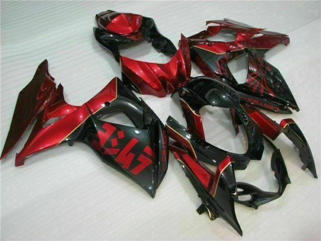 2009-2016 Suzuki GSXR 1000 Motorcycle Fairings - Red Glossy Black Canada Suppliers