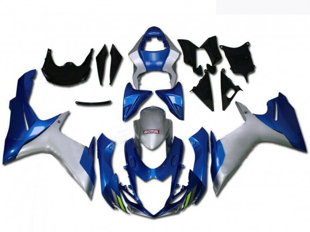 2011-2024 Suzuki GSXR 600/750 Motorcycle Fairings - Silver Blue Canada Suppliers