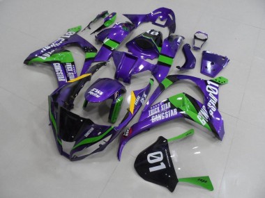2011-2015 Kawasaki ZX10R Motorcycle Fairings - Purple Green Black White Trick Star Gangstar Eva Racing 01 Canada Suppliers