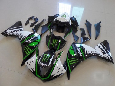 2012-2014 Yamaha YZF R1 Motorcycle Fairing - White Black Green Monster Canada Suppliers