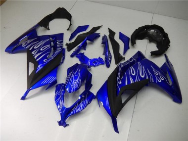 2013-2024 Kawasaki Ninja 300 EX300R Motorcycle Fairings - Blue Black White Flame Canada Suppliers