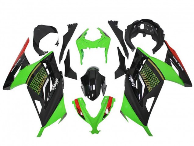 2013-2024 Kawasaki Ninja 300 EX300R Motorcycle Fairings - Green Red Black Honeycomb Canada Suppliers
