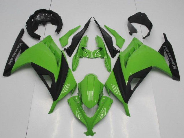 2013-2018 Kawasaki ZX300R Motorcycle Fairings - Green Matte Black OEM Style Canada Suppliers