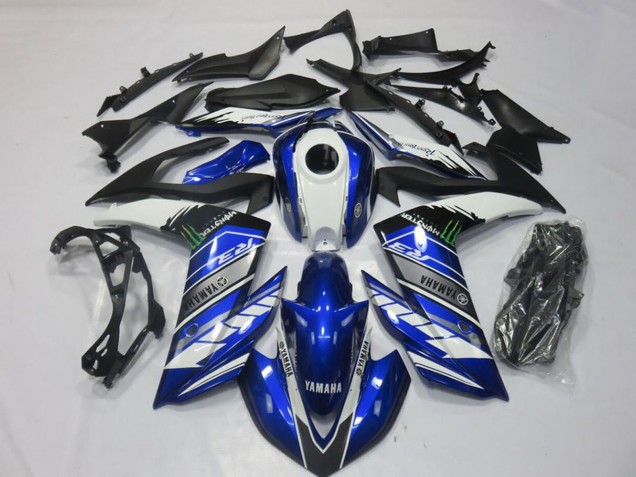 2015-2018 Yamaha YZF R3 Motorcycle Fairings - Blue White Black Green Monster Canada Suppliers