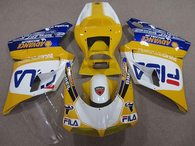 1993-2005 Ducati 748 Motorcycle Fairings - Yellow White Blue Fila Canada Suppliers