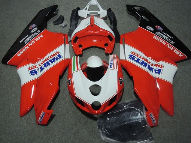 2003-2004 Ducati 749 999 Motorcycle Fairings - White Red Glossy Black Parts Unlimited Canada Suppliers