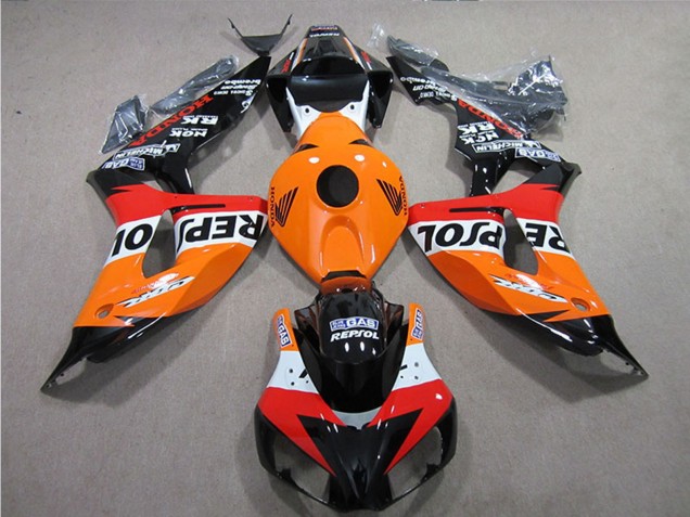 2006-2007 Honda CBR1000RR Motorcycle Fairings Kits - Orange White Red Glossy Black Repsol Canada Suppliers