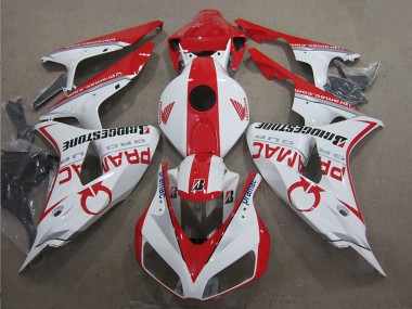 2006-2007 Honda CBR1000RR Motorcycle Fairings - White Red Pramac Bridgestone Canada Suppliers