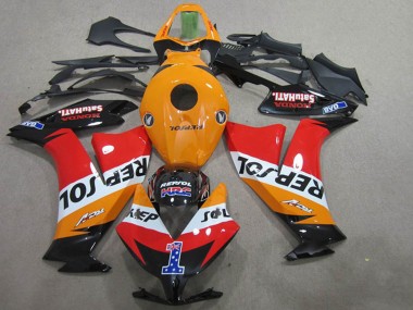 2012-2016 Honda CBR1000RR Motorcycle Fairings - Orange White Red Glossy Black Repsol 1 Canada Suppliers