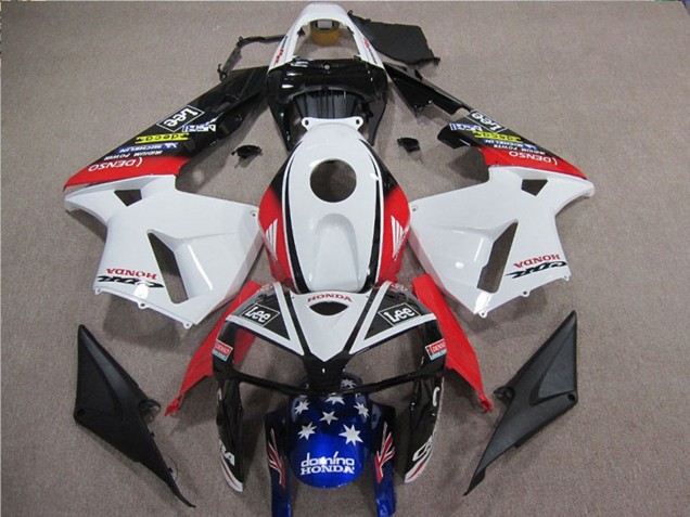 2005-2006 Honda CBR600RR Motorcycle Fairings - White Red Blue Black Star Lee Canada Suppliers