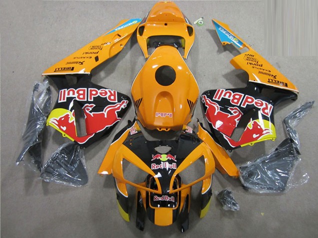 2005-2006 Honda CBR600RR Motorcycle Fairings - Orange Black Red Bull Canada Suppliers