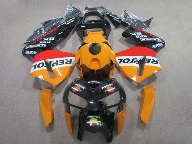 2005-2006 Honda CBR600RR Abs Fairings - Orange White Red Glossy Black Repsol Canada Suppliers