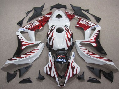 2007-2008 Honda CBR600RR Motorcycle Fairings - White Red Glossy Black Flame Canada Suppliers