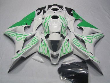 2007-2008 Honda CBR600RR Motorcycle Fairings - White Green Flame Canada Suppliers