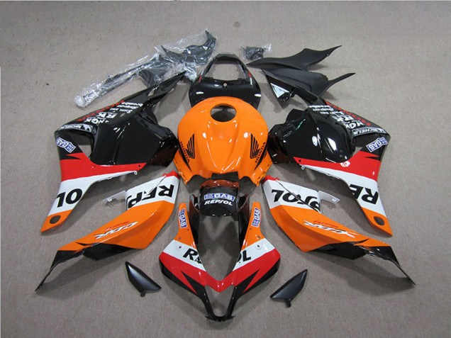 2009-2012 Honda CBR600RR Abs Fairings - Orange White Red Glossy Black Repsol Canada Suppliers