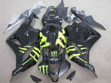 2009-2012 Honda CBR600RR Motorcycle Fairings - Glossy Black Yellow Monster Canada Suppliers