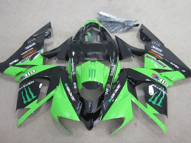 2004-2005 Kawasaki ZX10R Motorcycle Fairings - Black Green Monster Canada Suppliers
