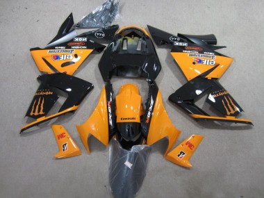 2004-2005 Kawasaki ZX10R Motorcycle Fairings - Orange Glossy Black 3M Monster Canada Suppliers