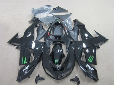 2006-2007 Kawasaki ZX10R Motorcycle Fairings - Glossy Black Green Monster Canada Suppliers