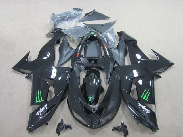 2006-2007 Kawasaki ZX10R Motorcycle Fairings - Glossy Black Green Monster Canada Suppliers