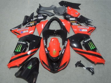 2006-2007 Kawasaki ZX10R Motorcycle Fairings - Red Glossy Black Green Elf Touch4 Monster Canada Suppliers