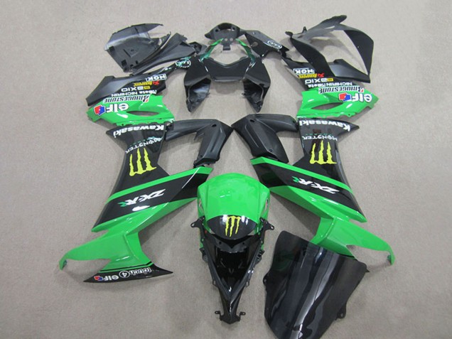 2008-2010 Kawasaki ZX10R Motorcycle Fairings - Green Black Yellow Monster Canada Suppliers