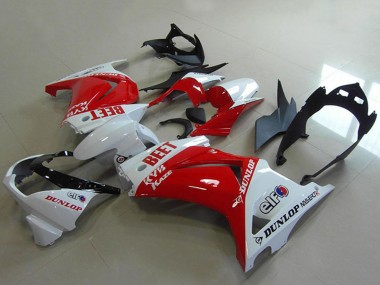 2008-2012 Kawasaki ZX250R Motorcycle Fairings - White Red BEET Canada Suppliers