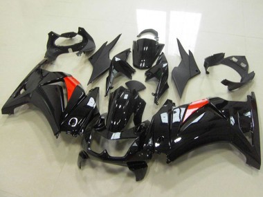 2008-2012 Kawasaki ZX250R Motorcycle Fairings - Glossy Black Red Canada Suppliers