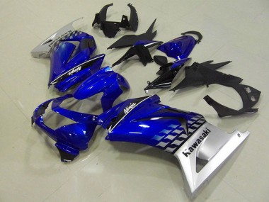 2008-2012 Kawasaki ZX250R Motorcycle Fairings - Blue Silver Canada Suppliers