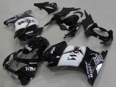2008-2012 Kawasaki ZX250R Motorcycle Fairings - Glossy Black White West Canada Suppliers