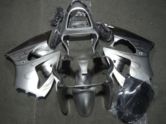 2000-2002 Kawasaki ZX6R Motorcycle Fairings - Silver Grey Flame Canada Suppliers