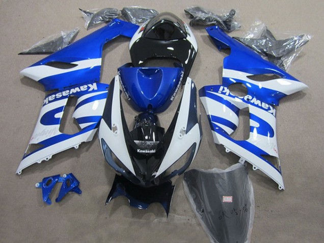 2005-2006 Kawasaki ZX6R Motorcycle Fairings - Blue White Black Canada Suppliers