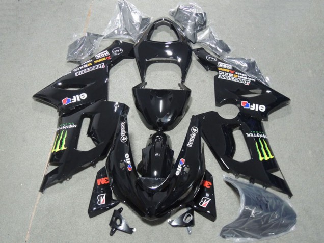 2005-2006 Kawasaki ZX6R Motorcycle Fairings - Glossy Black Green Monster Canada Suppliers