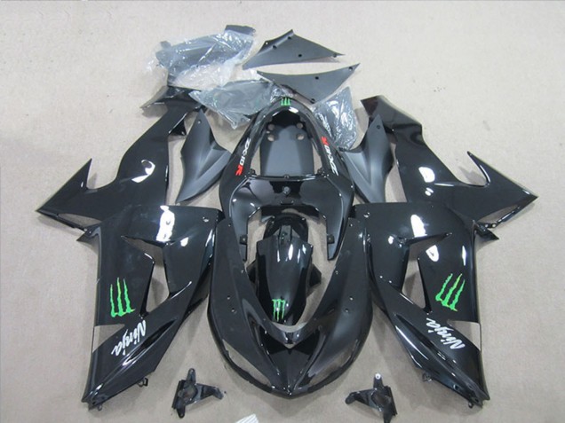 2007-2008 Kawasaki ZX6R Motorcycle Fairings - Black Ninja Green Monster Canada Suppliers