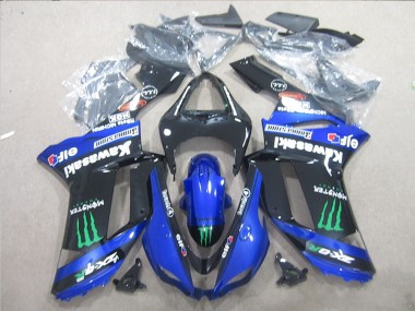 2007-2008 Kawasaki ZX6R Motorcycle Fairings - Black Blue Green Monster Canada Suppliers