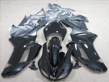 2007-2008 Kawasaki ZX6R Motorcycle Fairings - Black Silver Canada Suppliers