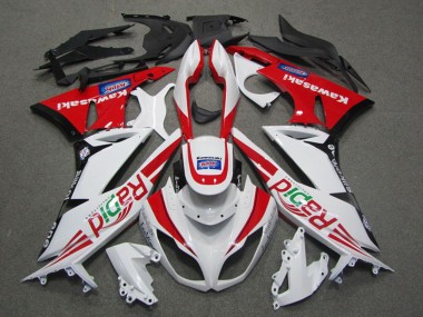 2009-2012 Kawasaki ZX6R Motorcycle Fairings - White Red Black Rapid Canada Suppliers