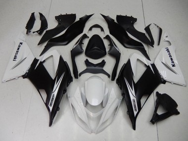 2013-2018 Kawasaki ZX6R Motorcycle Fairings Kits - White Matte Black Canada Suppliers