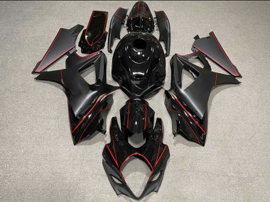 2007-2008 Suzuki GSXR 1000 Motorcycle Fairings - Glossy Black Matte Black Red Trim Canada Suppliers